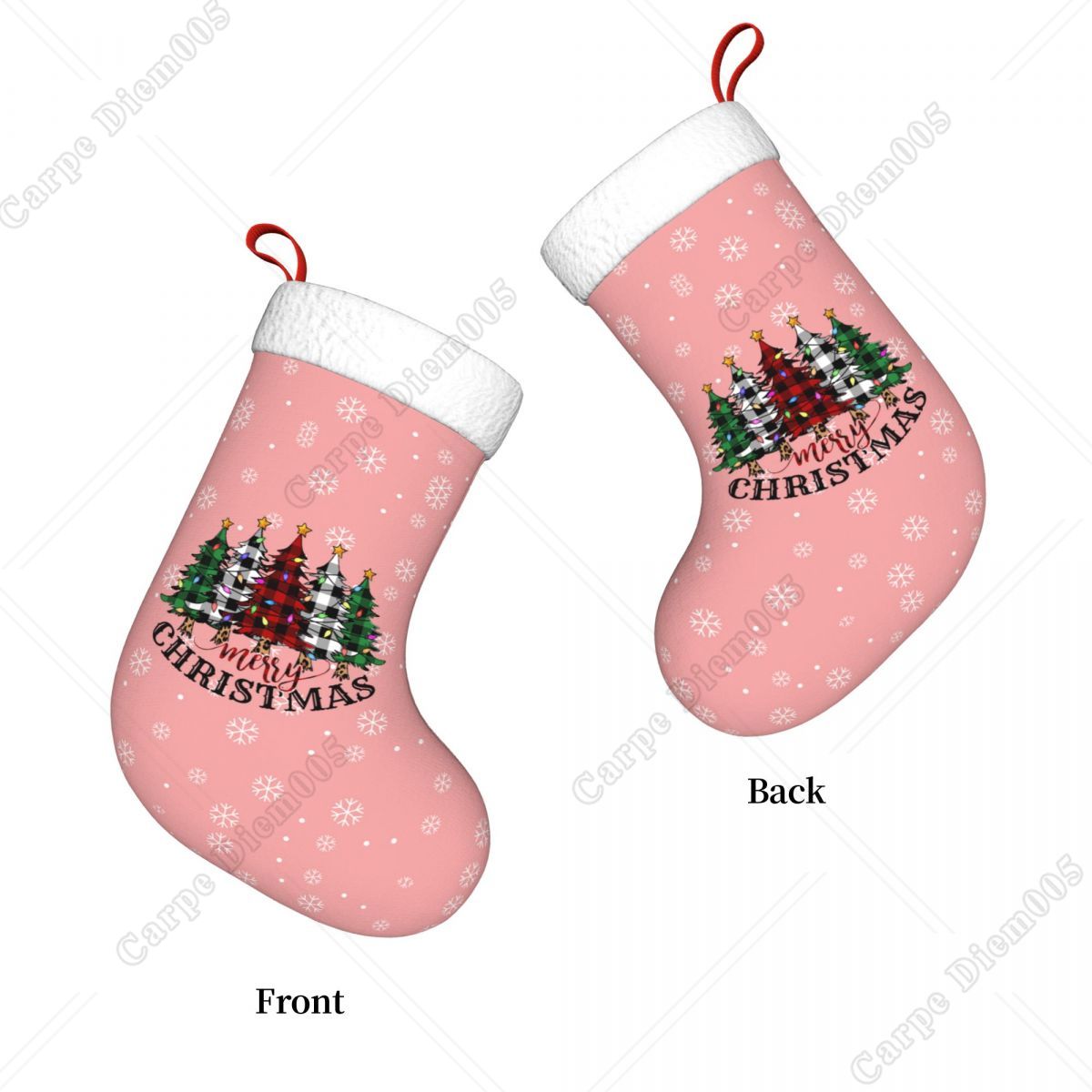 Pink Snowflakes Christmas Tree - đánh giá và giá Christmas Stocking Hanging