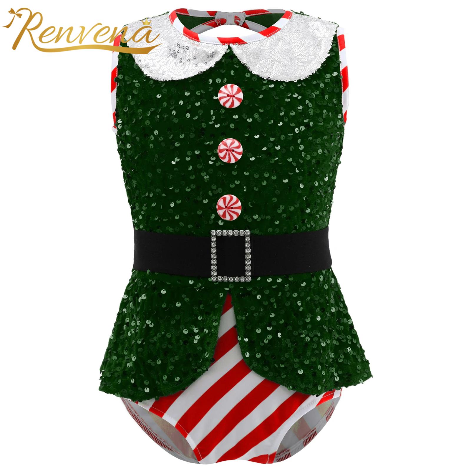 Girls Sparkly Sequins Jumpsuit - đánh giá và giá Elf Costume Christmas