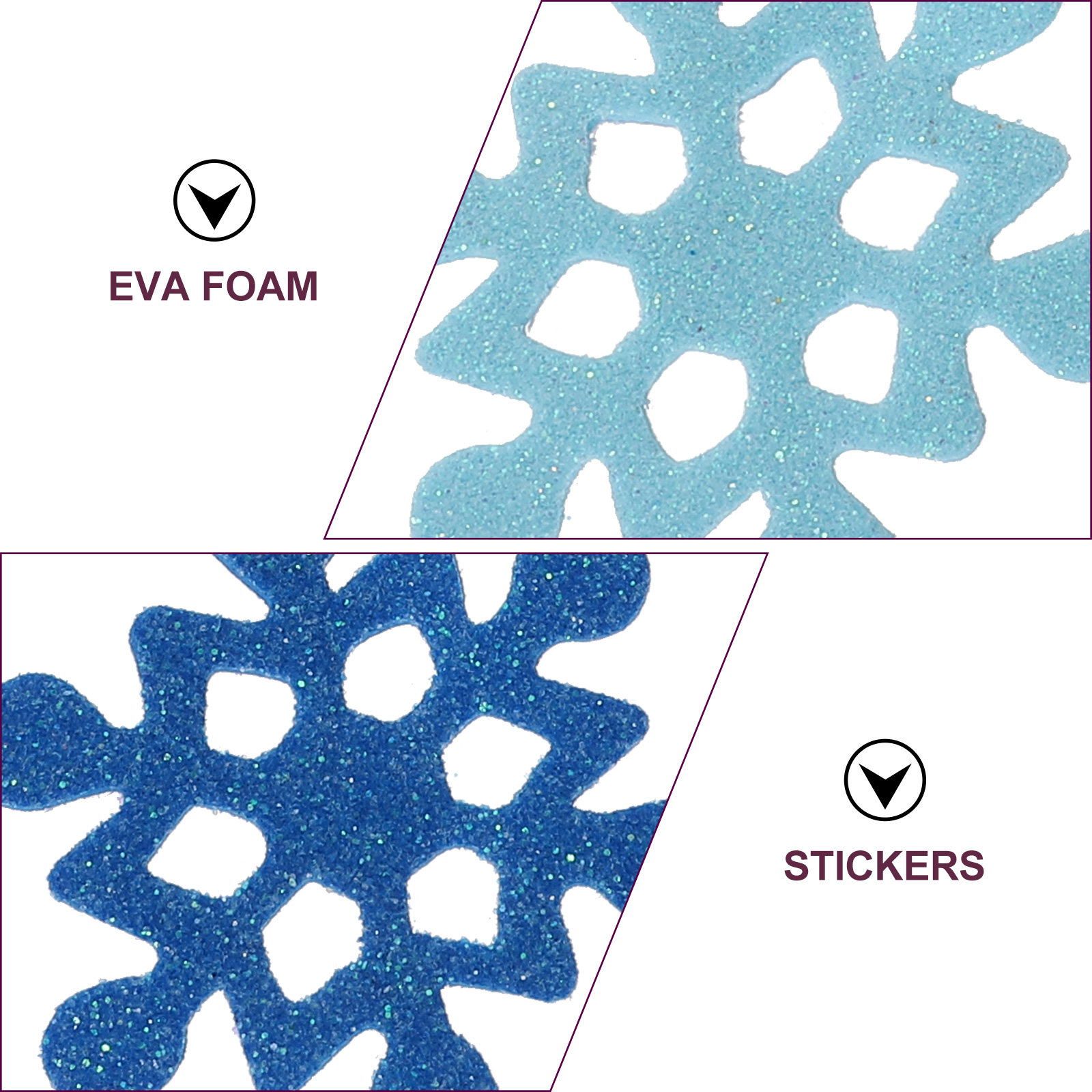 Snowflake Foam Stickers Glitte - đánh giá và giá Snowflake Window Decal