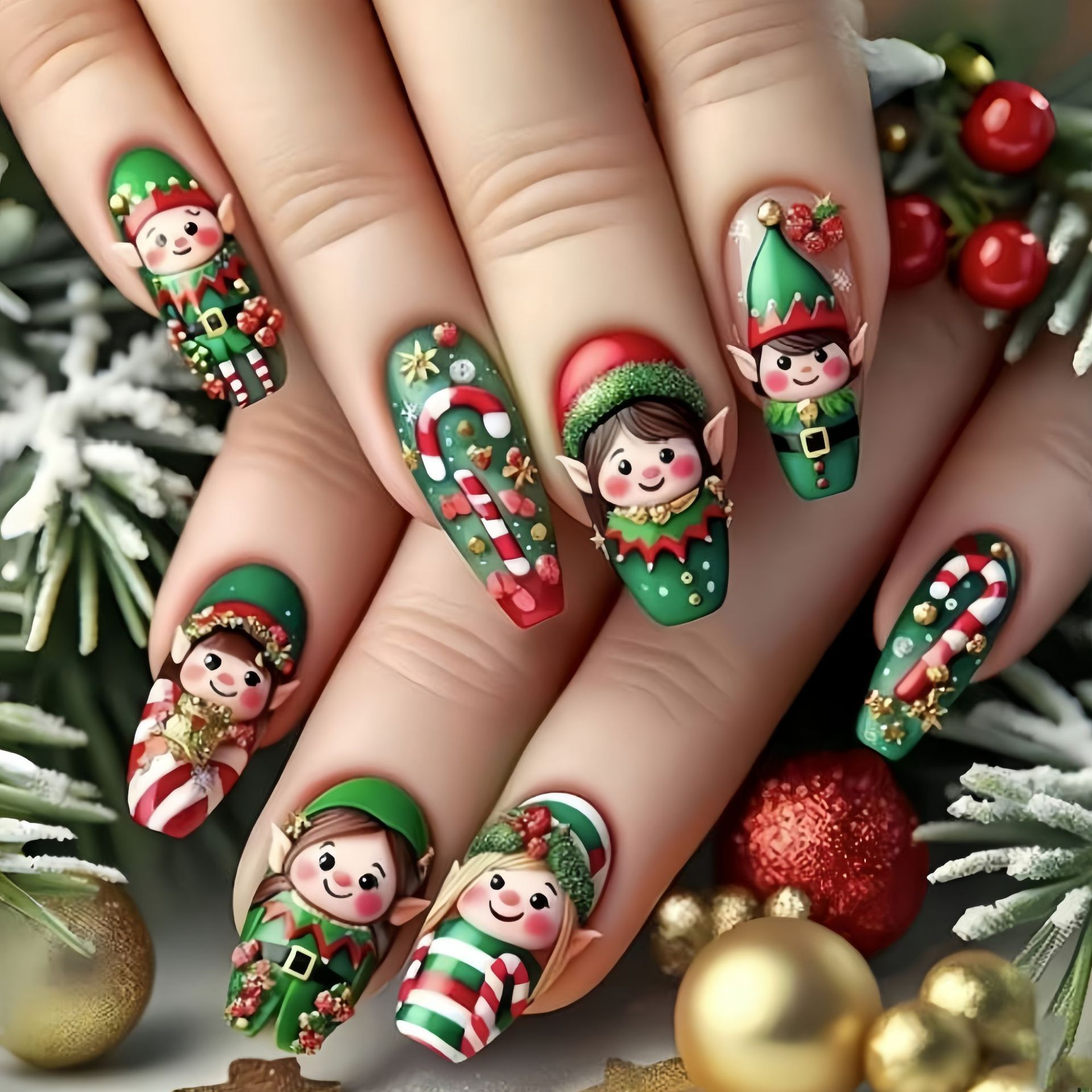 Medium fake nails for Christma - đánh giá và giá Christmas Tree Artificial