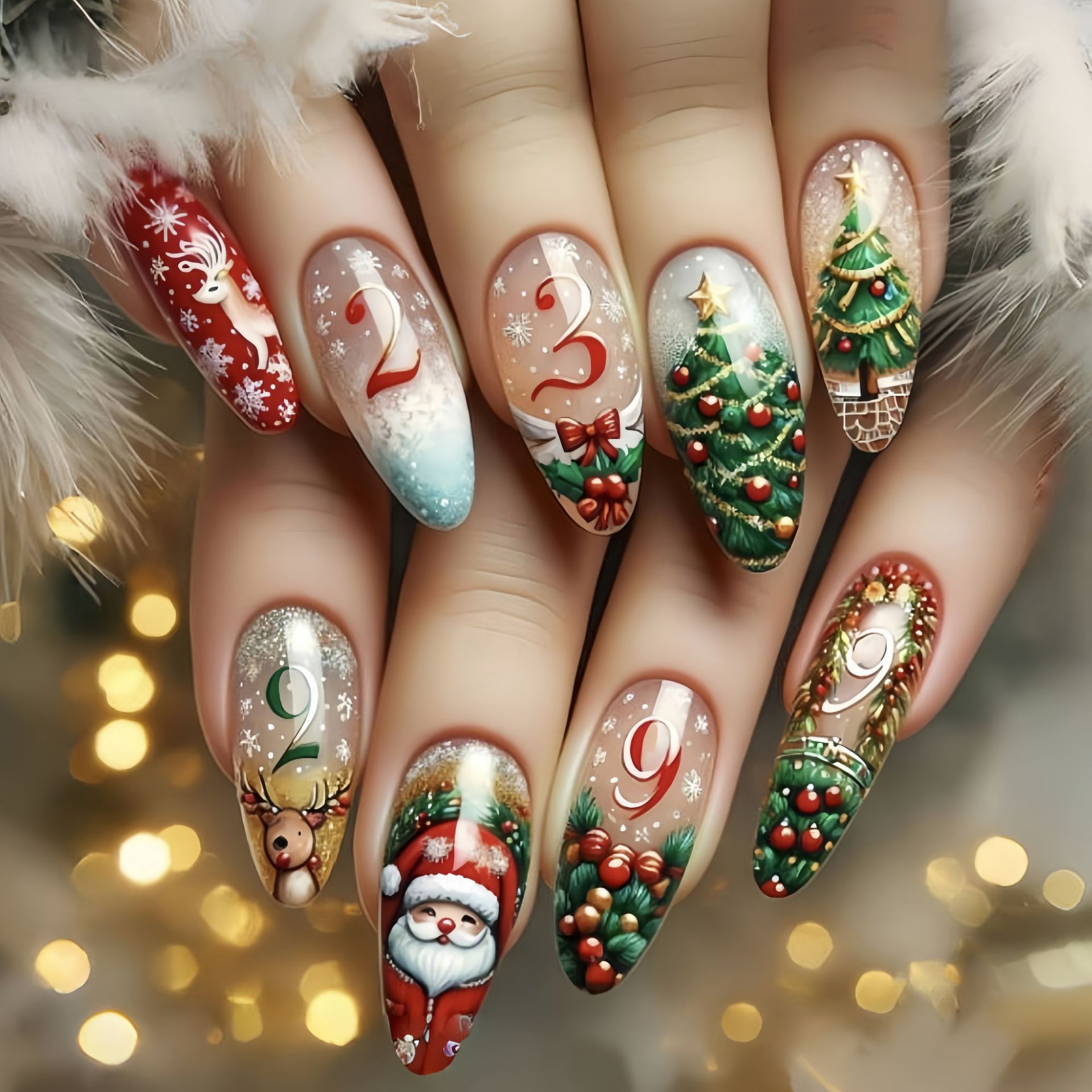 Medium fake nails for Christma - đánh giá và giá Christmas Tree Artificial