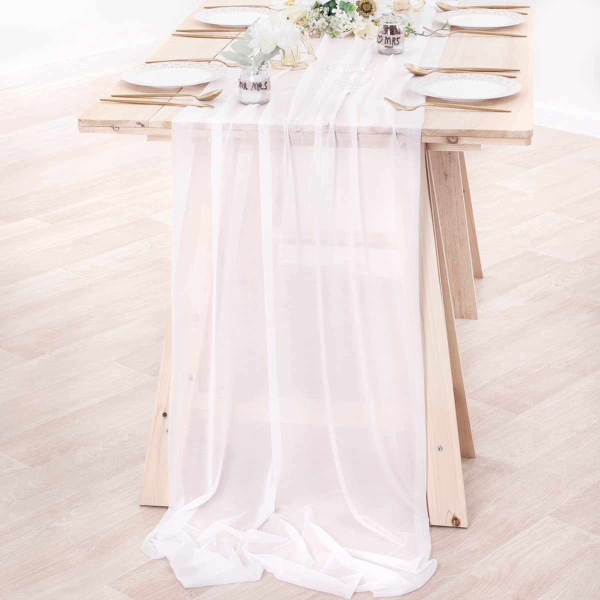 Chiffon Table Runner Nude Shee - đánh giá và giá Christmas Table Runner