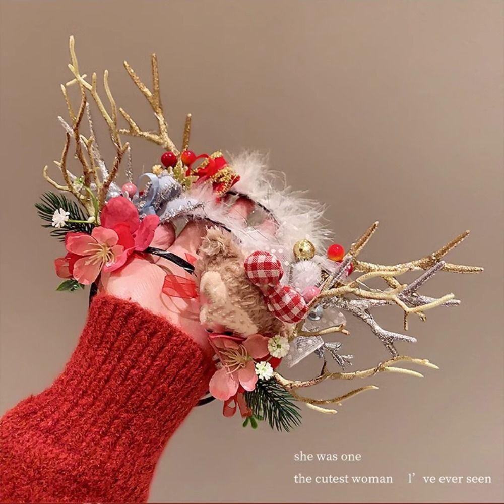 Plush LED Christmas Headband G - đánh giá và giá Reindeer Antlers Headband