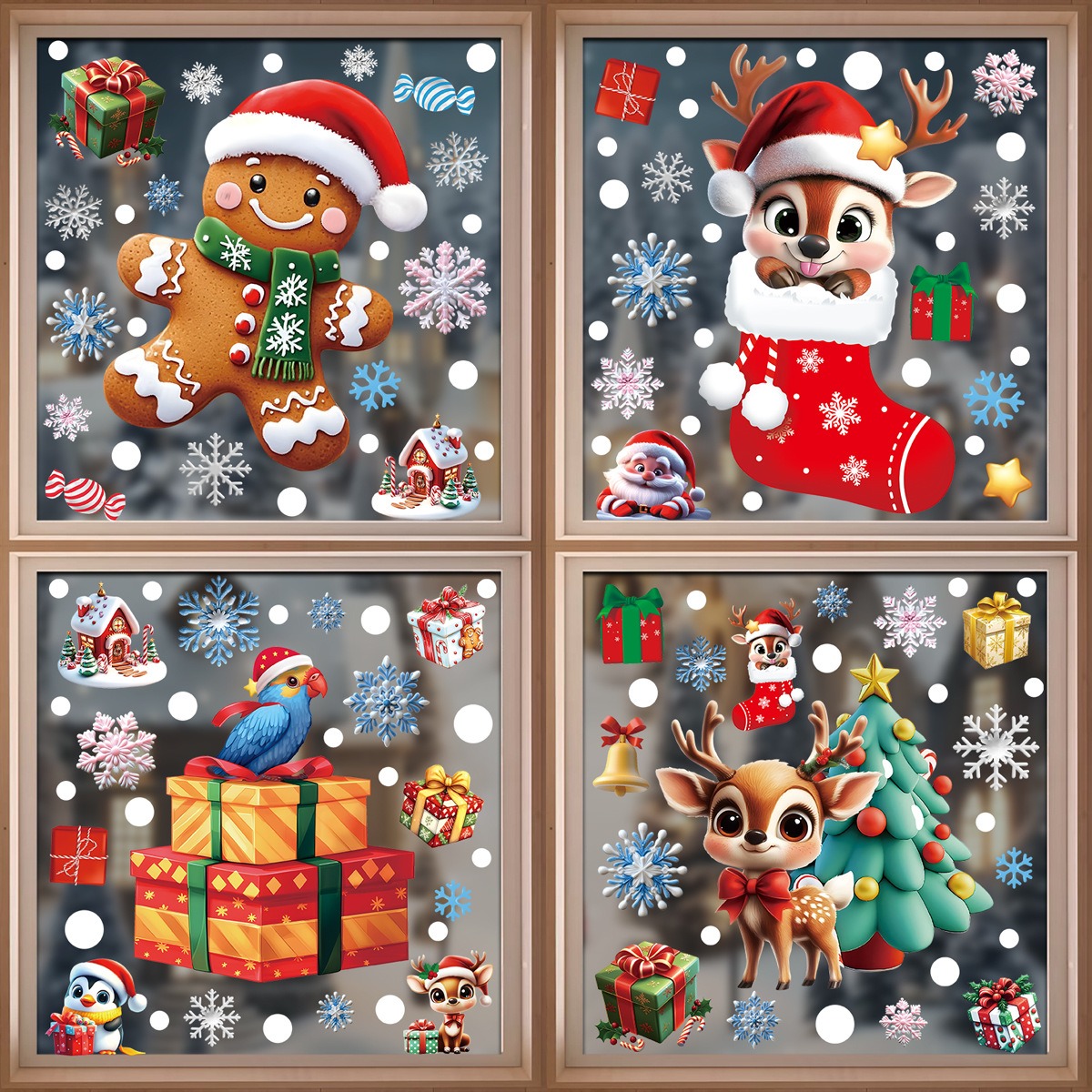 Christmas Window Stickers Ging - đánh giá và giá Snowflake Window Decal