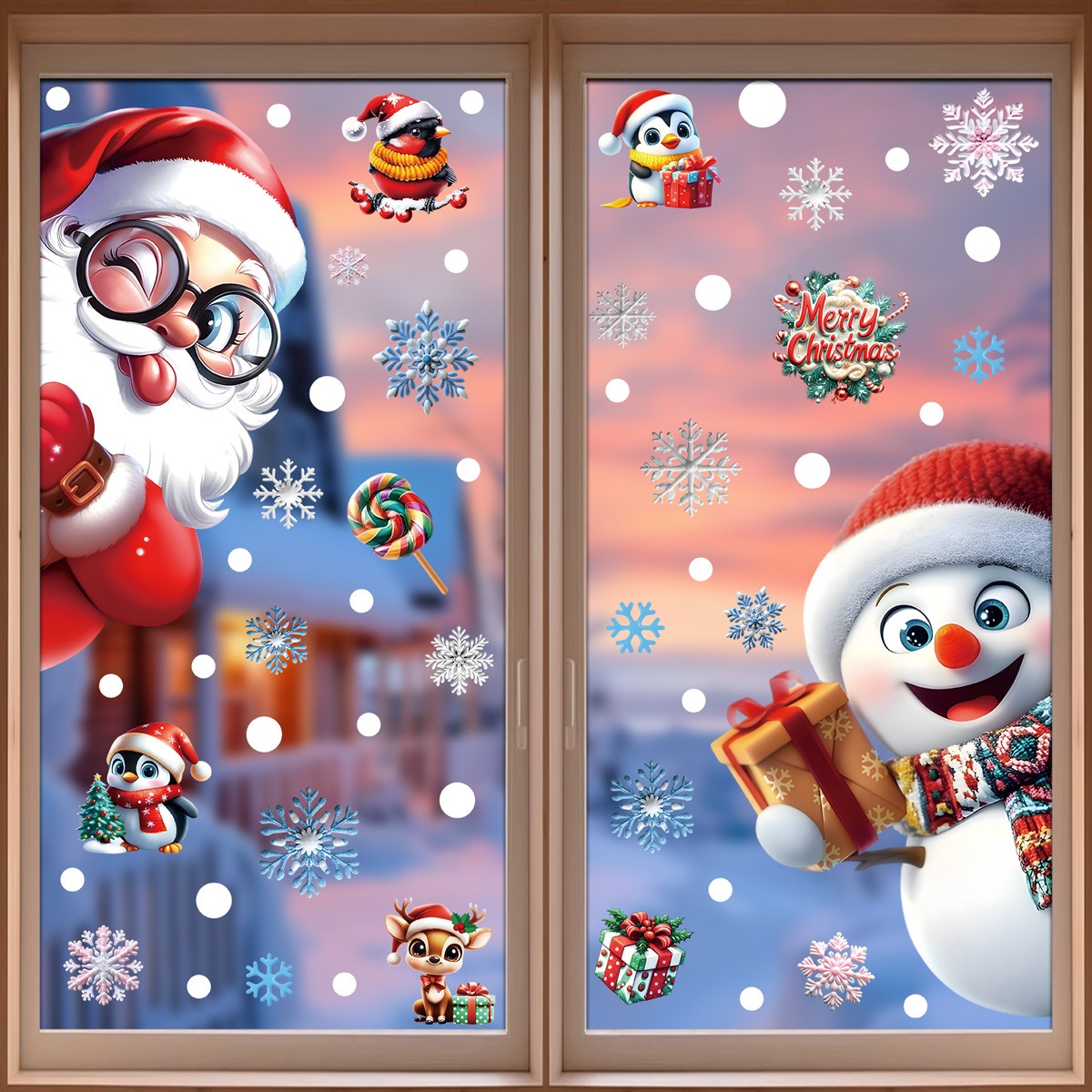 Christmas Window Stickers Ging - đánh giá và giá Snowflake Window Decal
