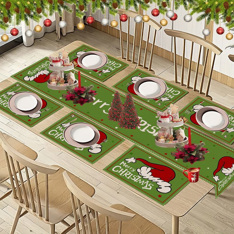 VIKAMA Cute Cartoon Christmas  - đánh giá và giá Christmas Table Runner
