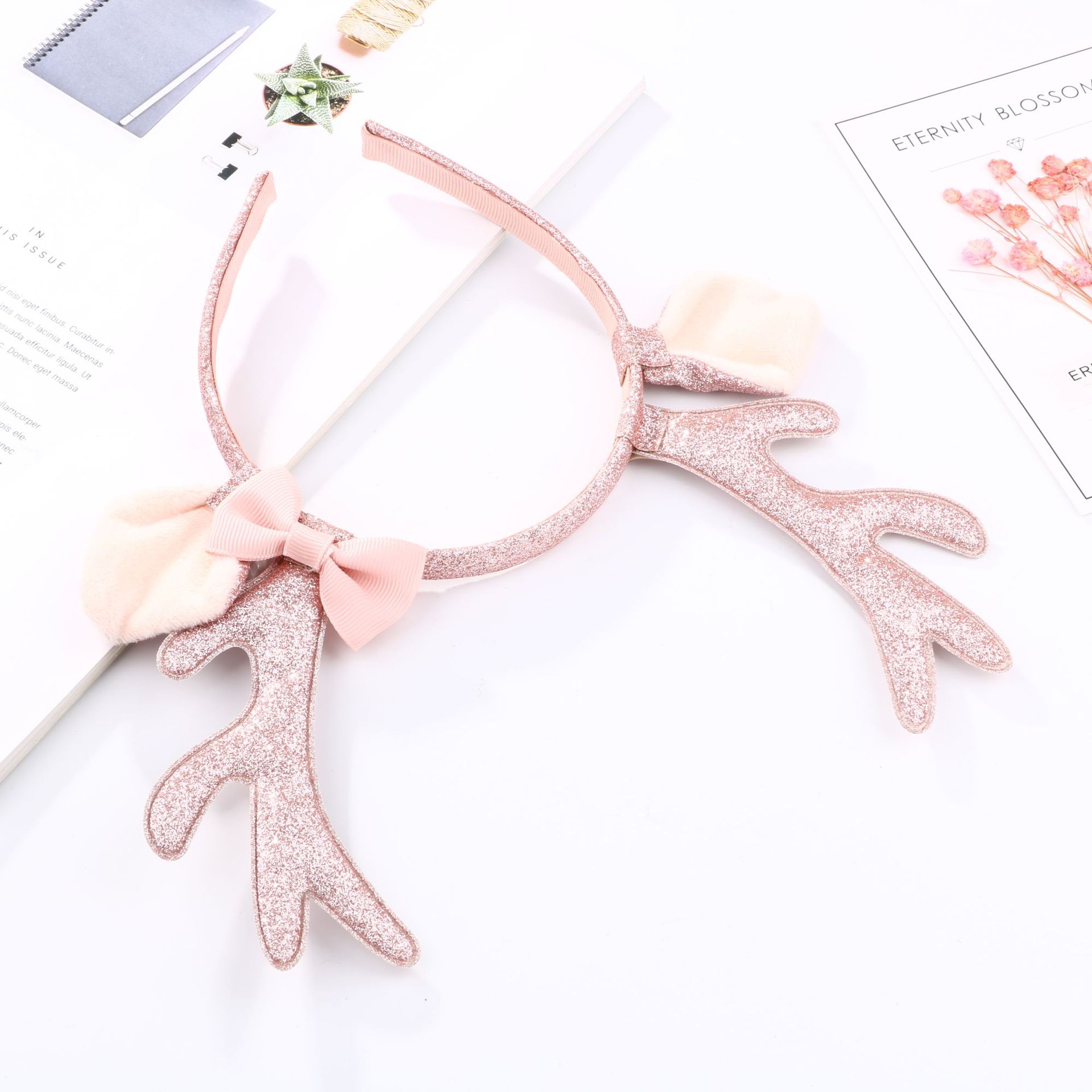Cute Pink Glitter Reindeer Ant - đánh giá và giá Reindeer Antlers Headband