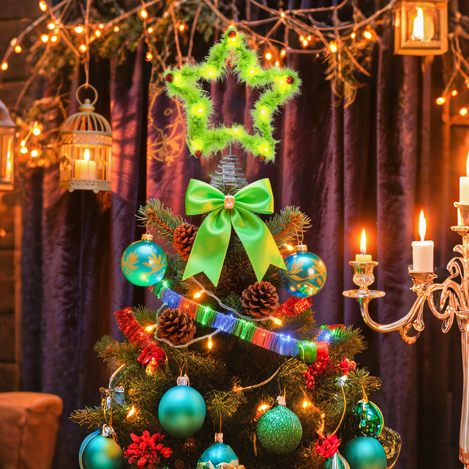 Christmas Fuzzy Grinch Star Tr - đánh giá và giá Star Tree Topper