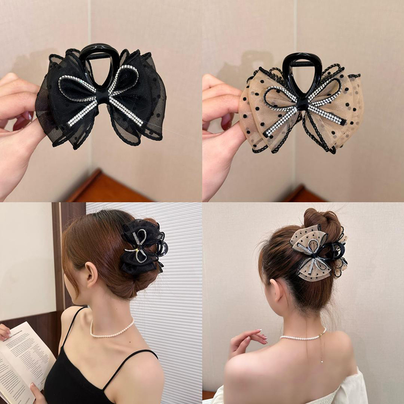 New Elegant Mesh Bow Hair Clip - đánh giá và giá Ribbon Bow Gift