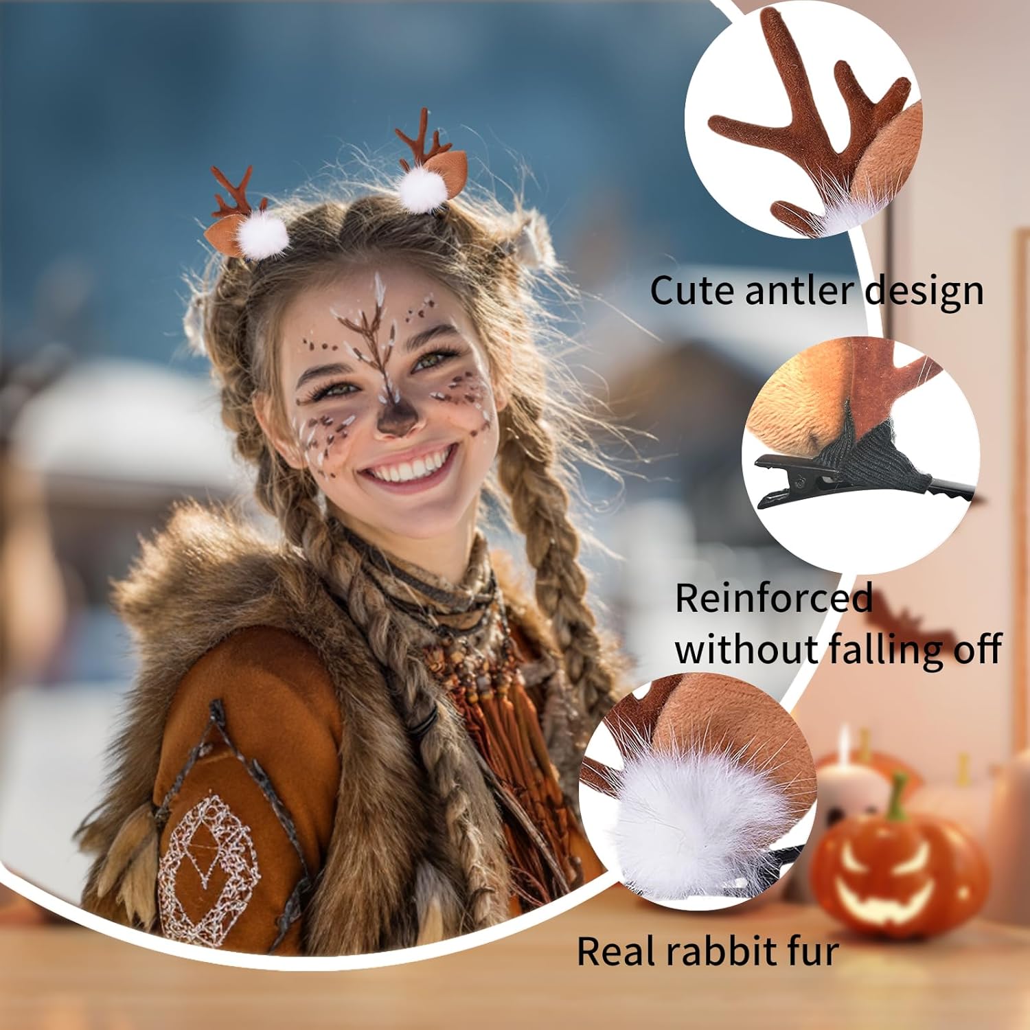 1/2Pairs Small Deer Ears Antle - đánh giá và giá Reindeer Antlers Headband